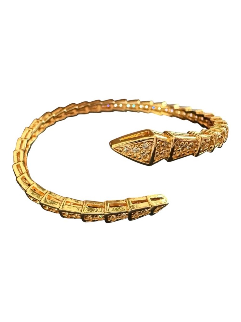Gold Snake-Scale Cuff Bracelet - Women's Jewelry